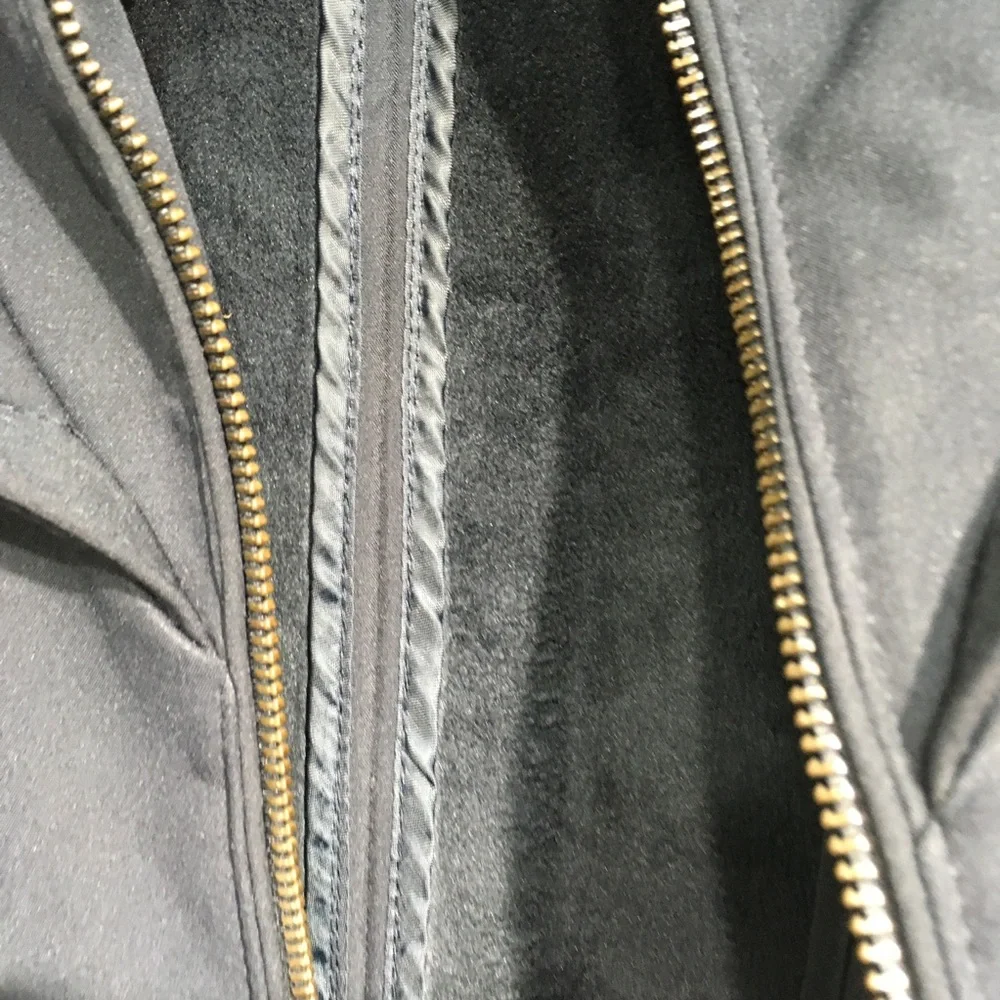 Michael Kors Navy Blue Women's Long Line Zip Technical Hooded Jacket Size Large - Picture 11 of 11